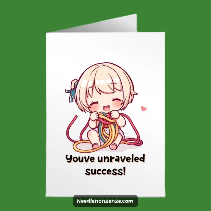 Free Printable Yarn Congrats Card - Funny Downloadable for Overcoming Chaos