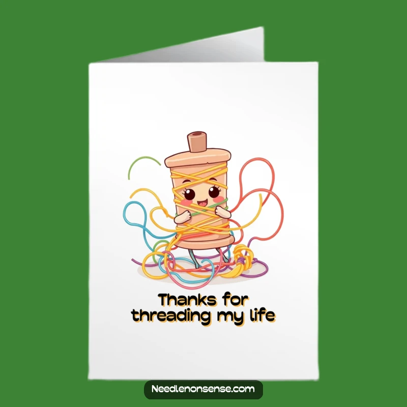 Free Printable Tangled Bobbin Thank You Card - Funny Downloadable for Crafters!
