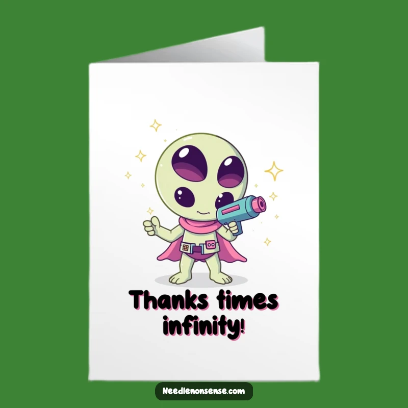 Free Printable Thank You Card: Alien Sparkle Ray Funny Downloadable Thanks