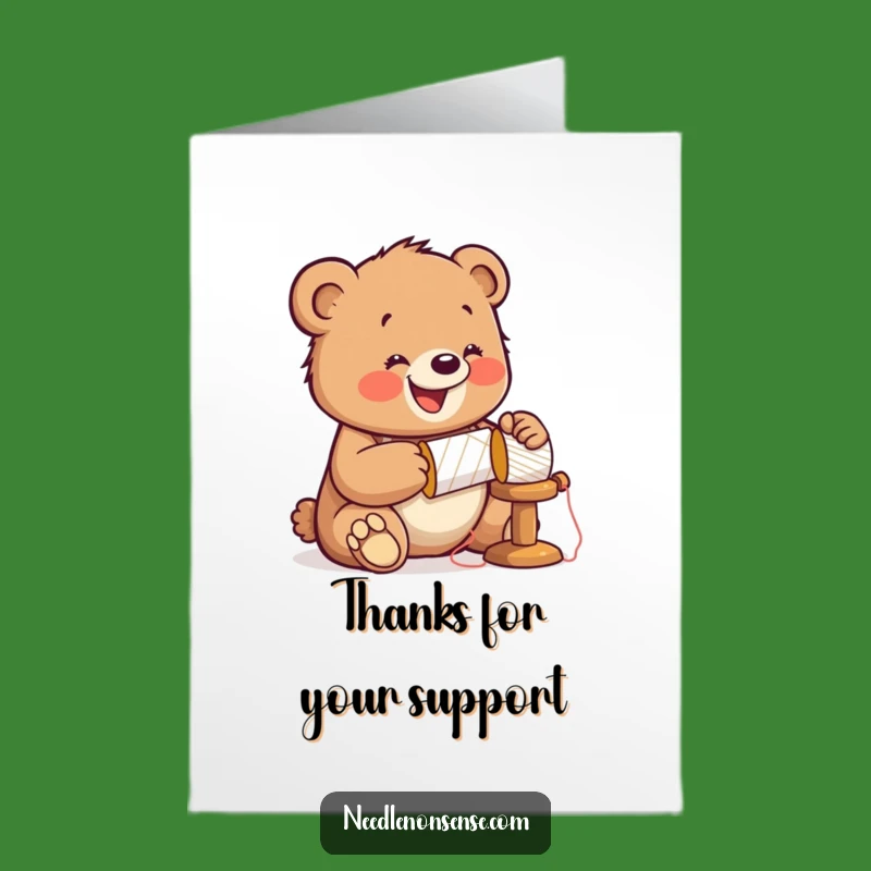 Free Printable Thank You Card: Bear's Helpful Hammer - Crafty Thanks Gift