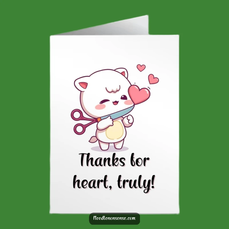 Free Printable Thank You Card: Cheeky Heart Cutter Digital Gift