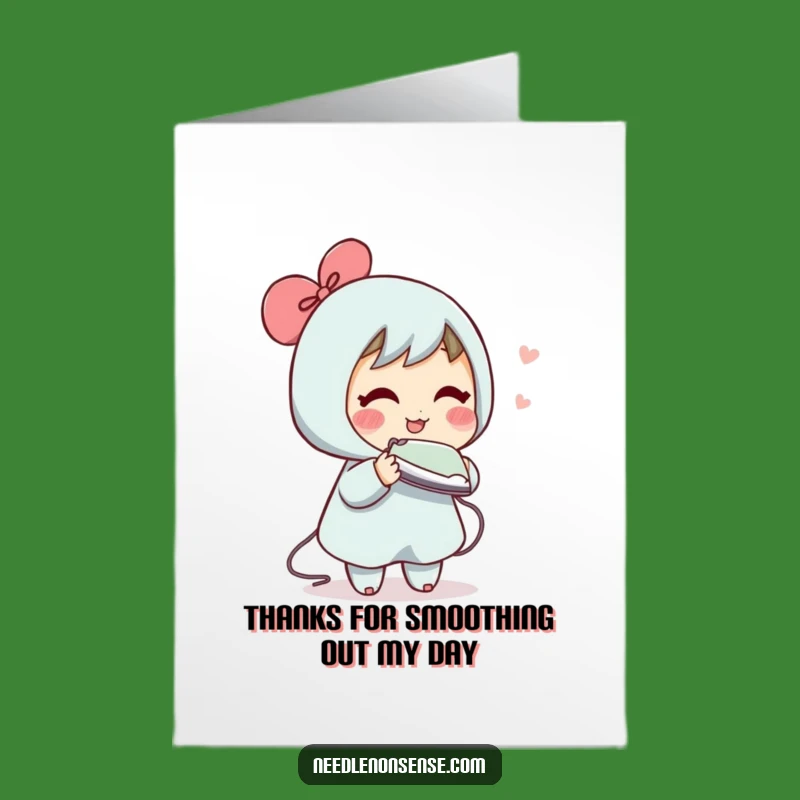 Free Printable Thank You Card: Comical Ironing, Funny Downloadable for Appreciation