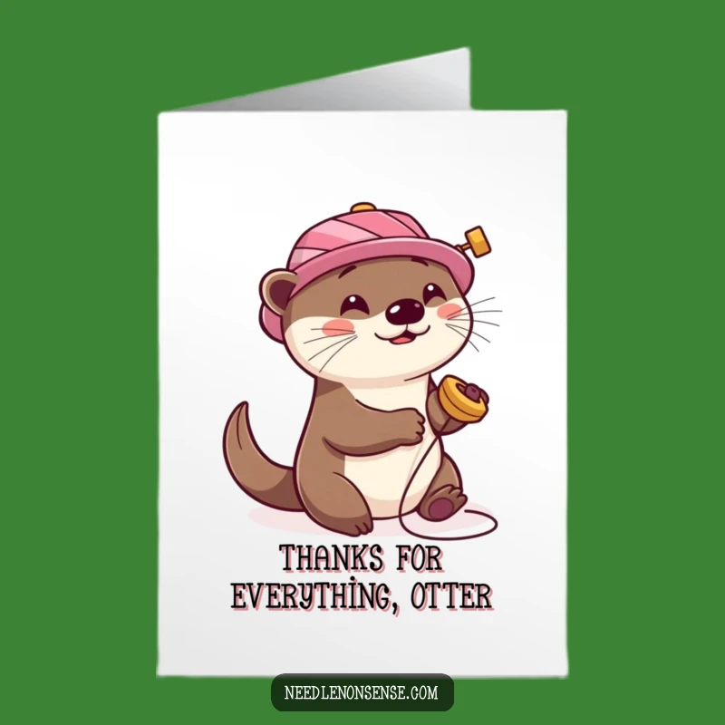 Free Printable Thank You Card: Otter's Grateful Spin - Thank You Gift