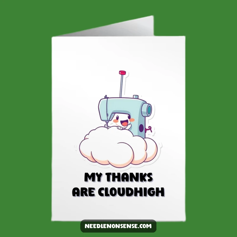 Free Printable Needle Cloud Thank You Card - Funny Downloadable for Crafters!