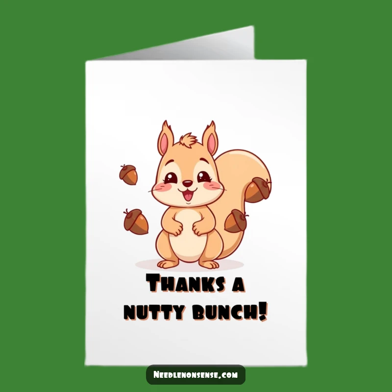 Free Printable Thank You Card: Squirrel Juggling Gratitude Downloadable