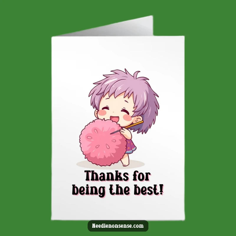 Free Printable Thank You Card: Pom-Pom Poke Funny Downloadable Gift