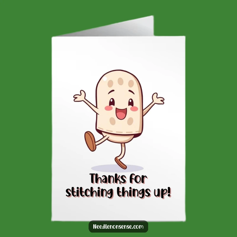 Free Printable Thank You Card: Thimble Cartwheel, Whimsical Downloadable with Gratitude