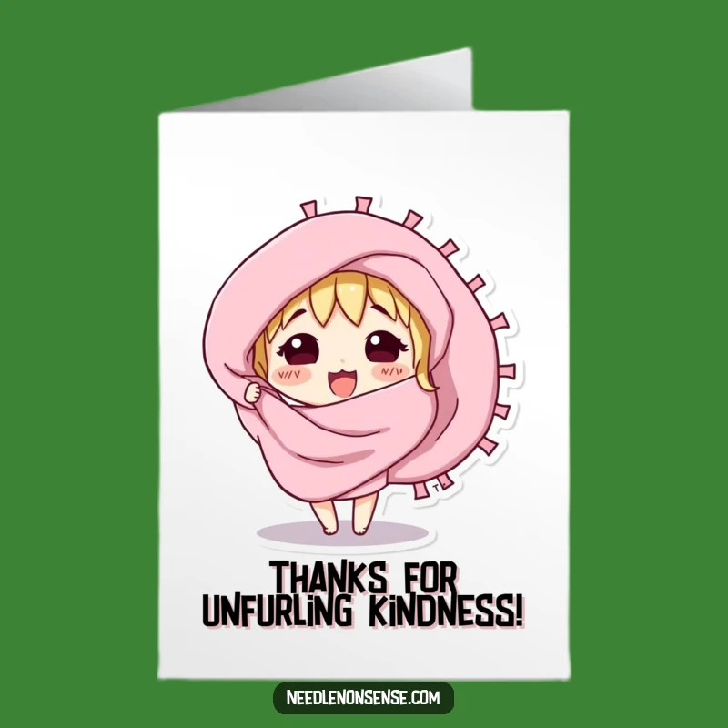 Free Printable Thank You Card: Fabric Swatch Unfurls Thanks! Downloadable Crafty Appreciation.