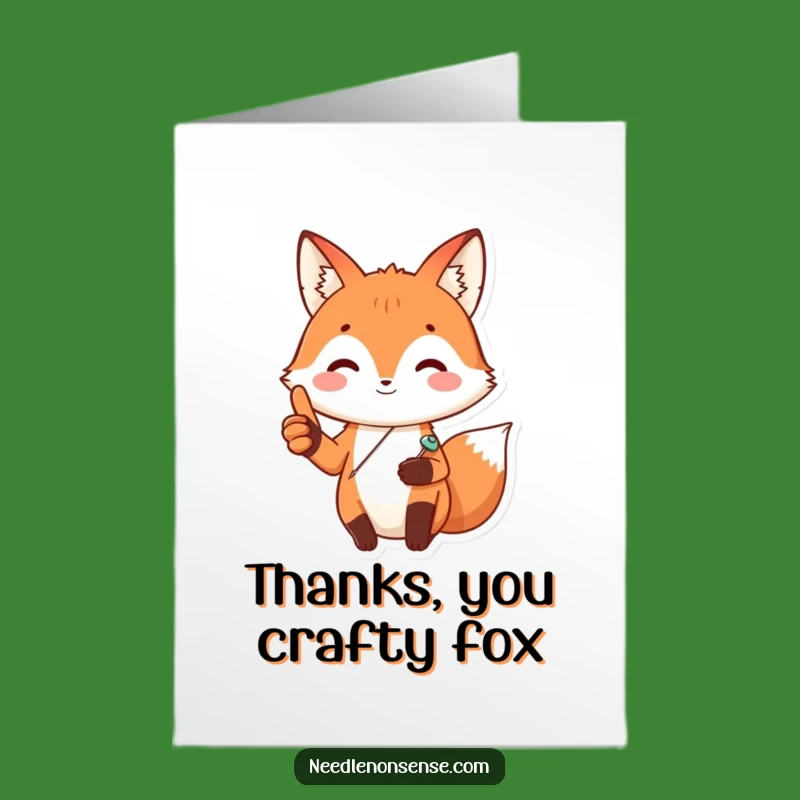 Free Printable Thank You Card: Crafty Fox Thanks - Sew Much Appreciated Gift
