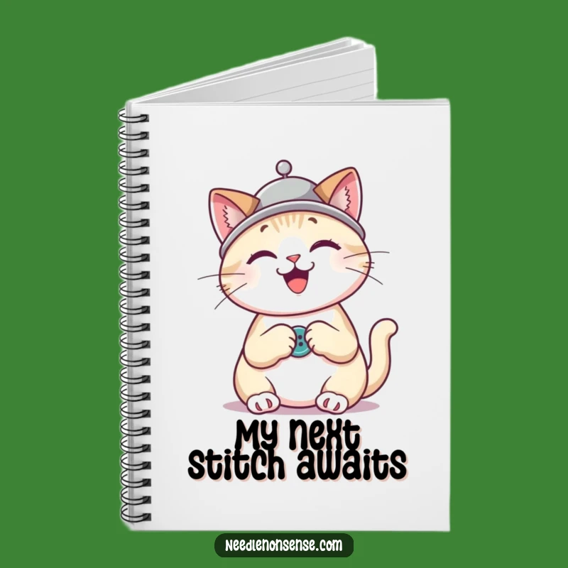 Funny Cat Sewing Notebook: Thimble Hat Kitty Journal, Humorous Gift for Writers & Crafters