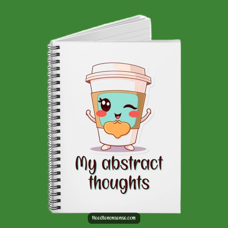 Funny Winking Coffee Cup Notebook: Abstract Art Journal, Perfect Gift