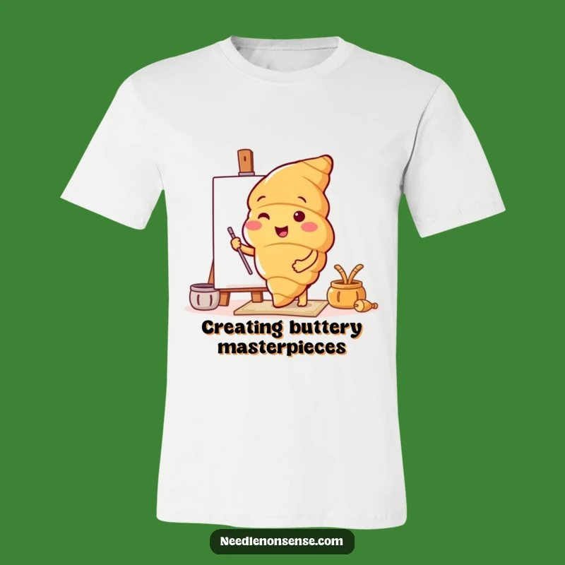 Funny Croissant Artist T-Shirt - Wear Your Creative Passion