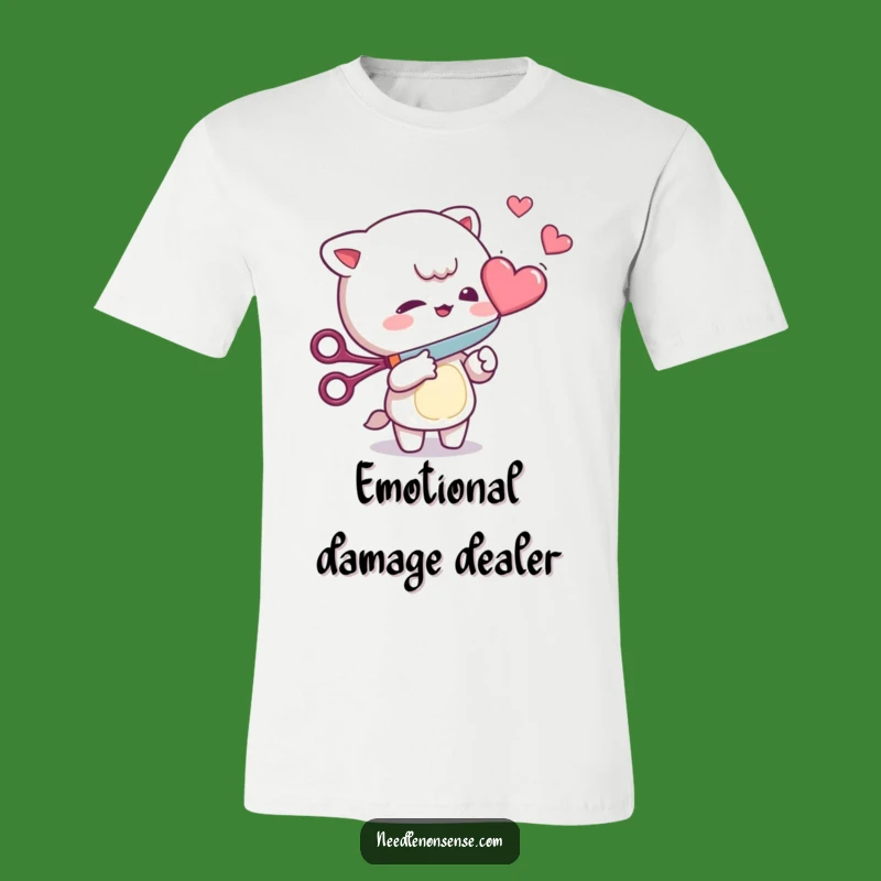 Funny Heart Cutter T-Shirt: Mischievous Character's Playful Gift for a Quirky Friend
