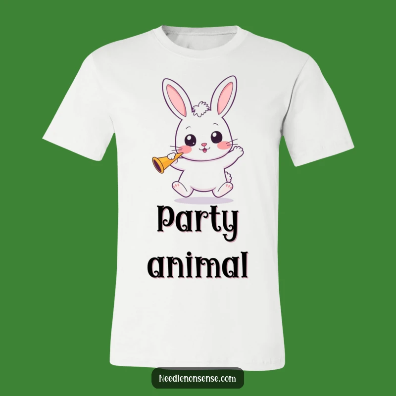 Funny Kawaii Bunny T-Shirt: Bounce into Fun with This Party Animal Tee