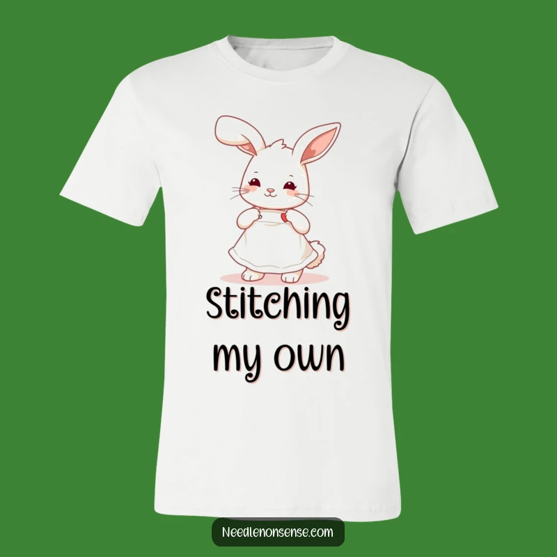 Funny Bunny Sewing T-Shirt: Cute Apron Rabbit, Hilarious Crafting Gift for Him or Her