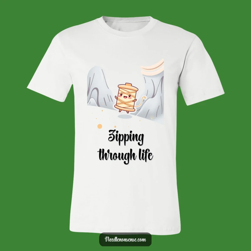 Funny Spool Zipping T-Shirt: Express Your Sewing Speed and Style