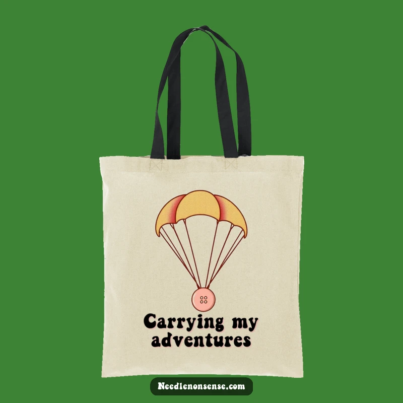 Funny Button Parachute Tote Bag: Carry Your Adventures in Style!