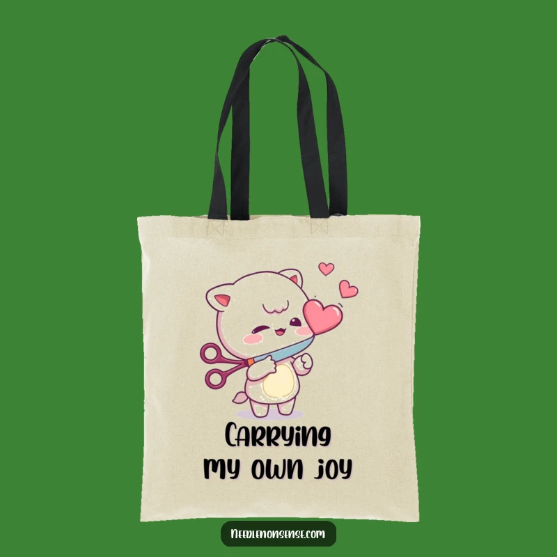 Funny Heart Cutter Tote: Mischievous Character's Playful Accessory for Daily Fun