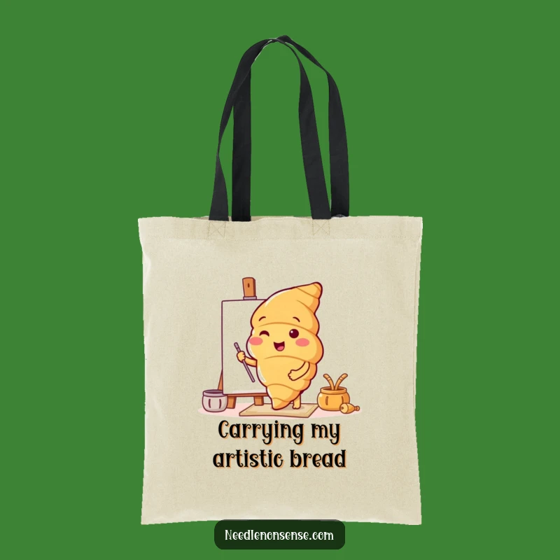 Funny Croissant Artist Tote Bag - Carry Your Supplies in Style