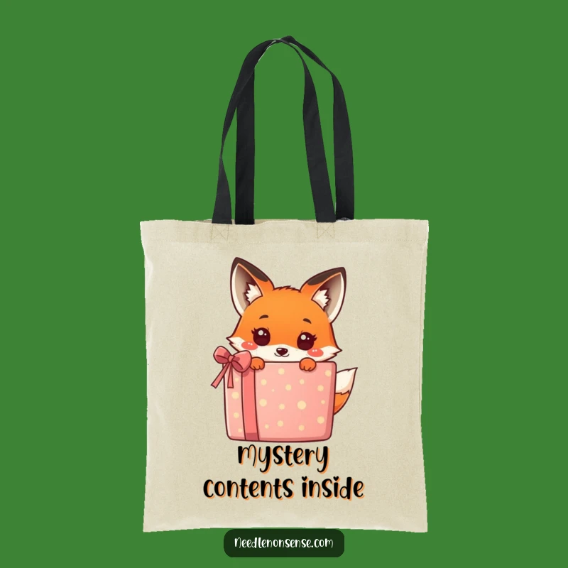 Funny Kawaii Fox Gift Tote - Adorable Surprise Carry-All Bag!
