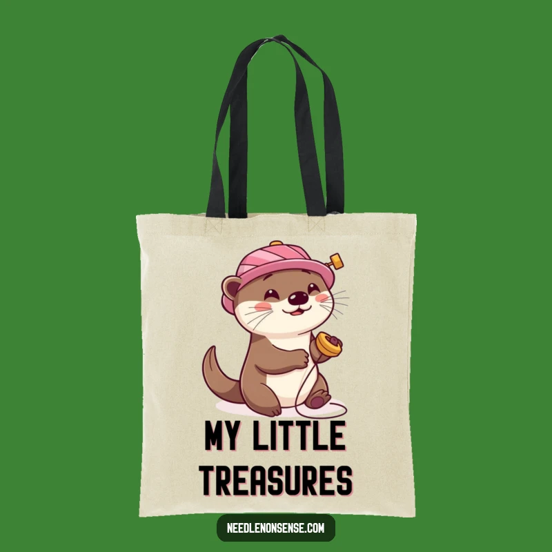 Funny Otter Sewing Tote Bag: Spool Hat Otter Carryall, Stylish & Humorous Funny Gift