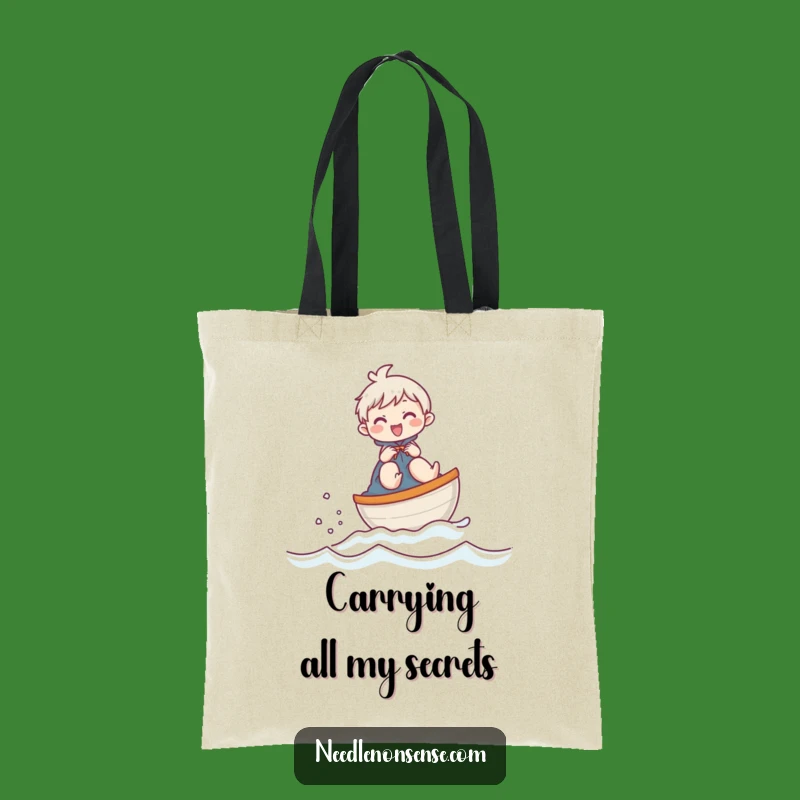 Funny Thimble Boat Giggling Character Tote Bag, a Chic and Hilarious Crafting Accessory Gift